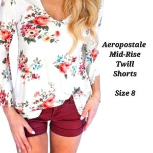 Aeropostale Mid-Rise Casual Twill Shorts | Aero Shorts | Casual Shorts | Size 8